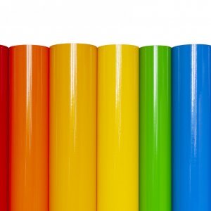 Rolls of colored vinyl film