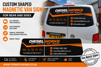 Shaped magnetic signs VW Transporter Image Top notch Signs